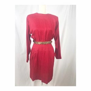 Vtg. Liz Claiborne 80's Red Geometric Dress size 6